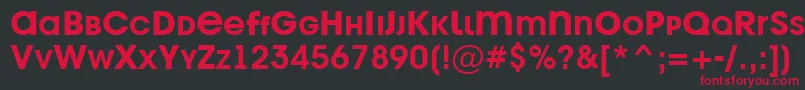 Avant25 Font – Red Fonts on Black Background