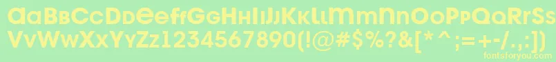 フォントAvant25 – 黄色の文字が緑の背景にあります