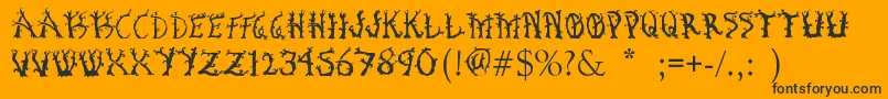 BosqueEncantado-Schriftart – Schwarze Schriften auf orangefarbenem Hintergrund