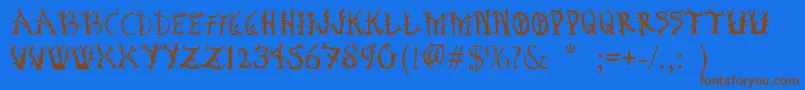 Шрифт BosqueEncantado – коричневые шрифты на синем фоне
