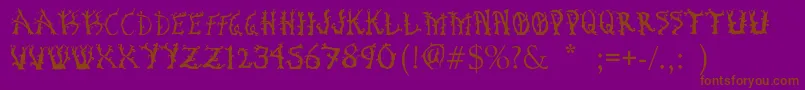 BosqueEncantado-Schriftart – Braune Schriften auf violettem Hintergrund