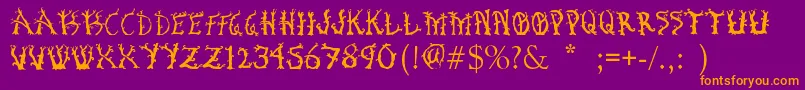 Шрифт BosqueEncantado – оранжевые шрифты на фиолетовом фоне