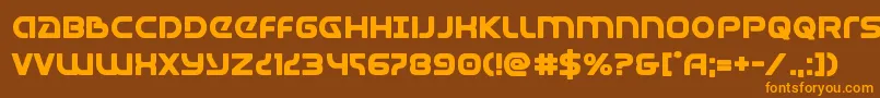 Universaljackbold-Schriftart – Orangefarbene Schriften auf braunem Hintergrund