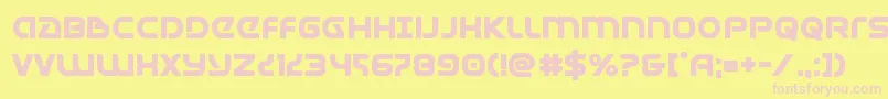 Fonte Universaljackbold – fontes rosa em um fundo amarelo