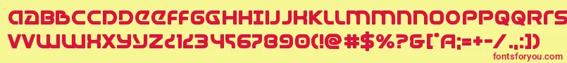 Universaljackbold Font – Red Fonts on Yellow Background