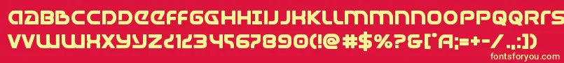 Czcionka Universaljackbold – żółte czcionki na czerwonym tle