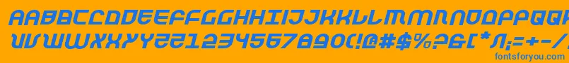 TrekTrooperExpandedItalic Font – Blue Fonts on Orange Background