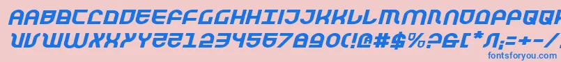 TrekTrooperExpandedItalic Font – Blue Fonts on Pink Background