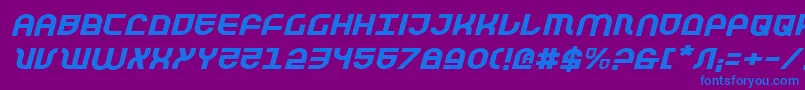 TrekTrooperExpandedItalic Font – Blue Fonts on Purple Background