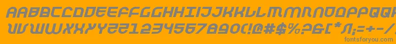 TrekTrooperExpandedItalic Font – Gray Fonts on Orange Background