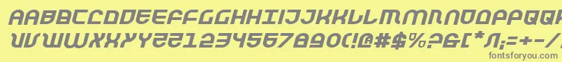 TrekTrooperExpandedItalic Font – Gray Fonts on Yellow Background