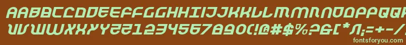 TrekTrooperExpandedItalic Font – Green Fonts on Brown Background