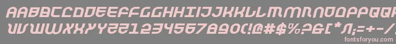 Weitere Informationen zur TrekTrooperExpandedItalic-Schriftart TrekTrooperExpandedItalic-Schriftart – Rosa Schriften auf grauem Hintergrund