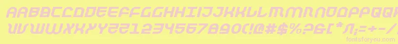 TrekTrooperExpandedItalic Font – Pink Fonts on Yellow Background