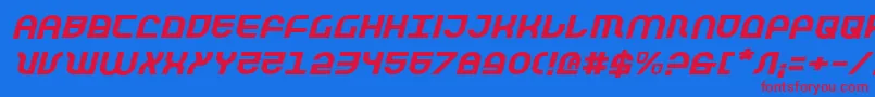 フォントTrekTrooperExpandedItalic – 赤い文字の青い背景