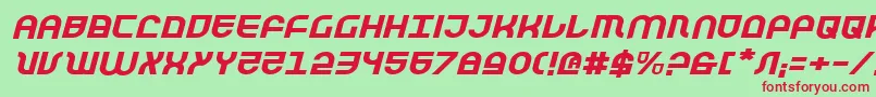 TrekTrooperExpandedItalic Font – Red Fonts on Green Background