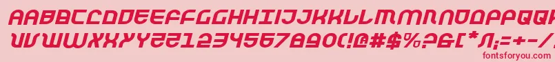 フォントTrekTrooperExpandedItalic – ピンクの背景に赤い文字