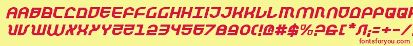 TrekTrooperExpandedItalic Font – Red Fonts on Yellow Background