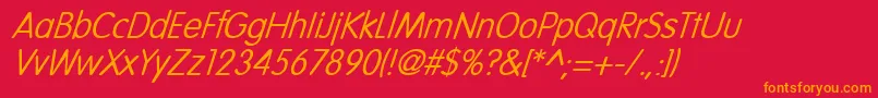 VogueItalic Font – Orange Fonts on Red Background