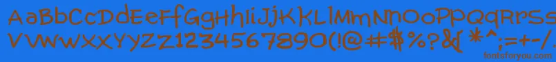 ComicGibi Font – Brown Fonts on Blue Background