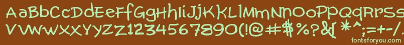 ComicGibi Font – Green Fonts on Brown Background