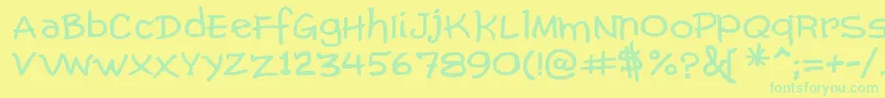 ComicGibi Font – Green Fonts on Yellow Background