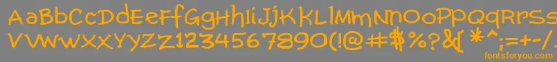 ComicGibi-Schriftart – Orangefarbene Schriften auf grauem Hintergrund