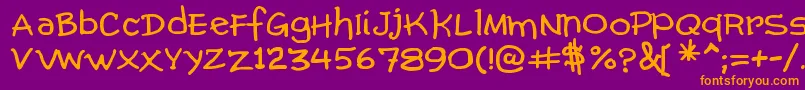 ComicGibi Font – Orange Fonts on Purple Background