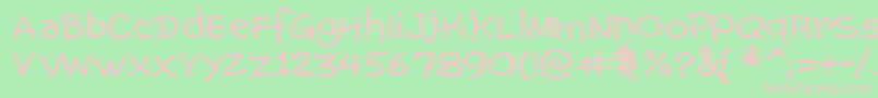 ComicGibi Font – Pink Fonts on Green Background