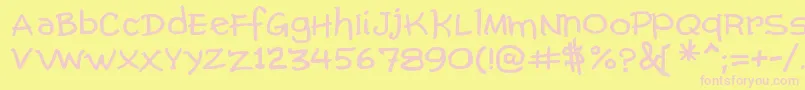 ComicGibi Font – Pink Fonts on Yellow Background