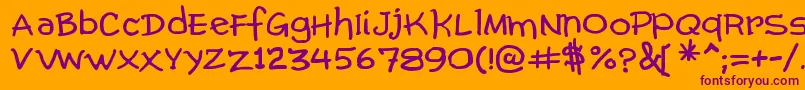 ComicGibi Font – Purple Fonts on Orange Background