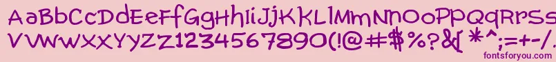 ComicGibi Font – Purple Fonts on Pink Background