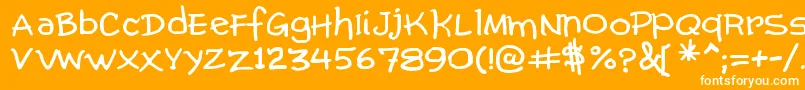 ComicGibi Font – White Fonts on Orange Background