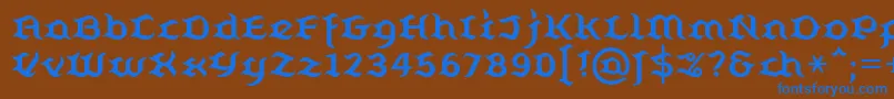 Belugall-Schriftart – Blaue Schriften auf braunem Hintergrund