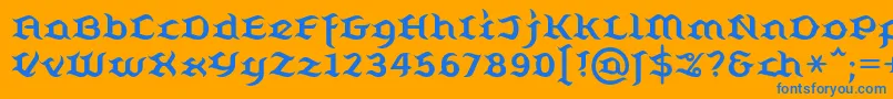 Шрифт Belugall – синие шрифты на оранжевом фоне