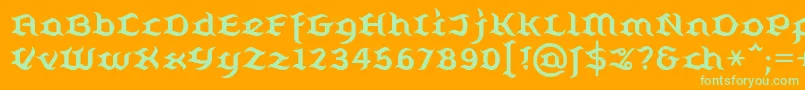 Belugall Font – Green Fonts on Orange Background