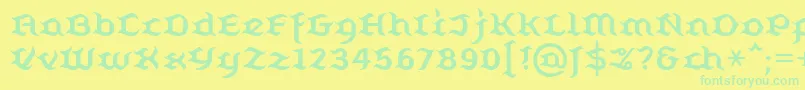 Belugall Font – Green Fonts on Yellow Background