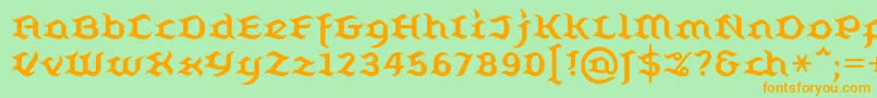 Belugall-fontti – oranssit fontit vihreällä taustalla