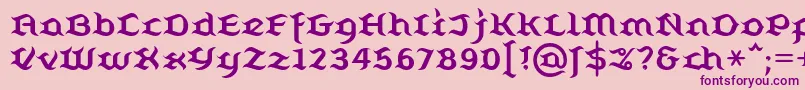 フォントBelugall – ピンクの背景に紫のフォント