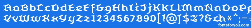 フォントBelugall – 青い背景に白い文字