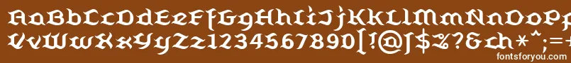 Belugall-Schriftart – Weiße Schriften auf braunem Hintergrund
