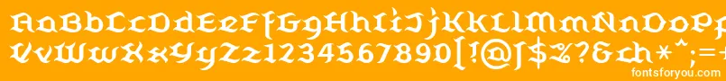 Belugall-Schriftart – Weiße Schriften auf orangefarbenem Hintergrund