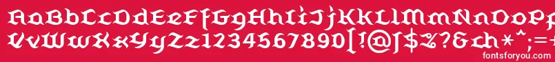 フォントBelugall – 赤い背景に白い文字