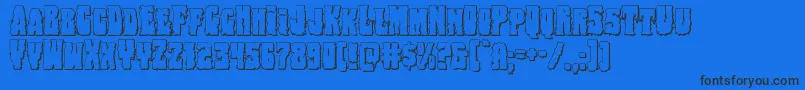 Bogbeast3D-Schriftart – Schwarze Schriften auf blauem Hintergrund