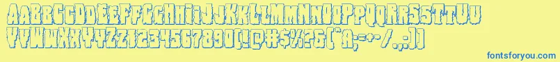 Bogbeast3D Font – Blue Fonts on Yellow Background