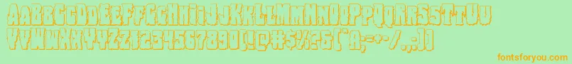 Bogbeast3D Font – Orange Fonts on Green Background