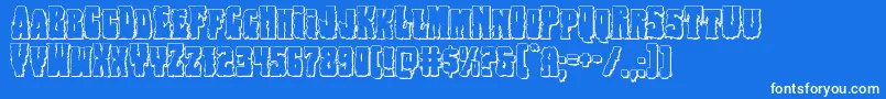 Bogbeast3D-Schriftart – Weiße Schriften auf blauem Hintergrund