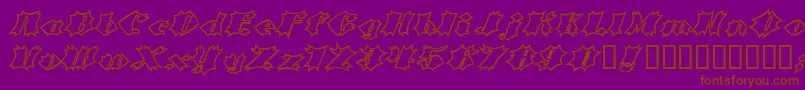 CrashOpen-Schriftart – Braune Schriften auf violettem Hintergrund