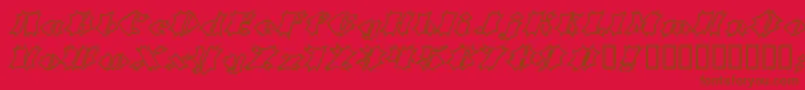 CrashOpen-Schriftart – Braune Schriften auf rotem Hintergrund
