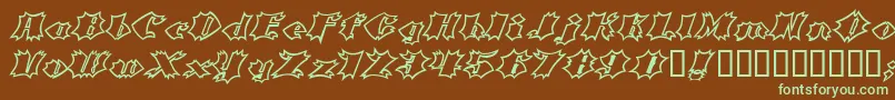 CrashOpen Font – Green Fonts on Brown Background